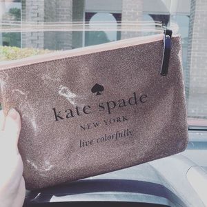 Rose gold Kate spade makeup bag